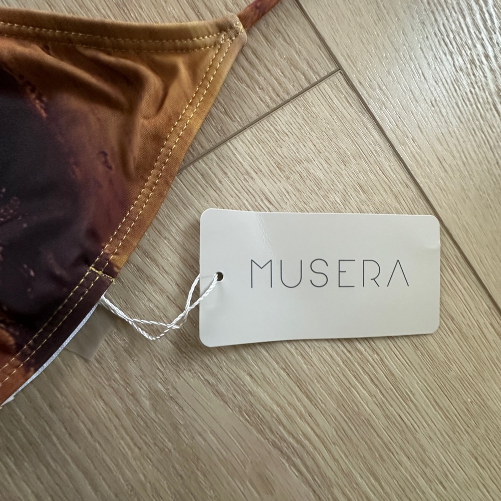 NWOT Musera Earthy Brown and Tan Bikini Top - Picture 2 of 8